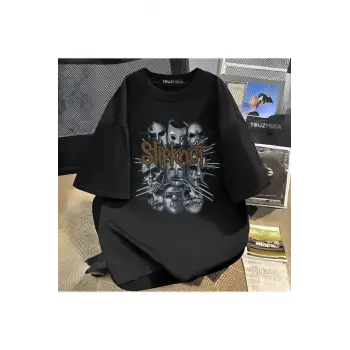 Rock Serisi Slipknot Baskılı Unisex Oversize