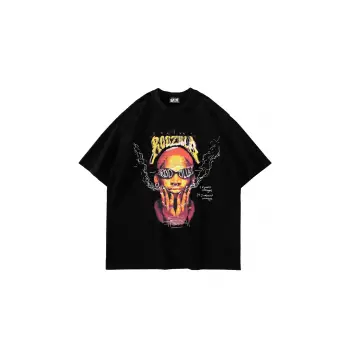 Rodzilla Baskılı Oversize Unisex Siyah