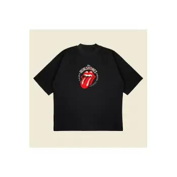 Rolling Stones 50.years Boxy Fit Oversize Unisex Tshirt – Baskılı Tişört |