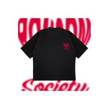 Romcom Society Baskılı Oversize Unisex Pamuklu Nefes Alan Kalın Kumaşlı