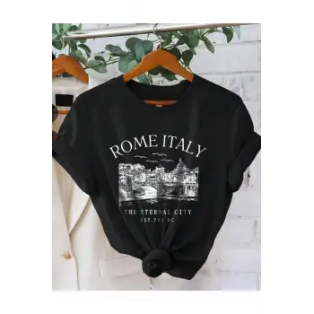 Rome Italy Desen Baskılı Basic