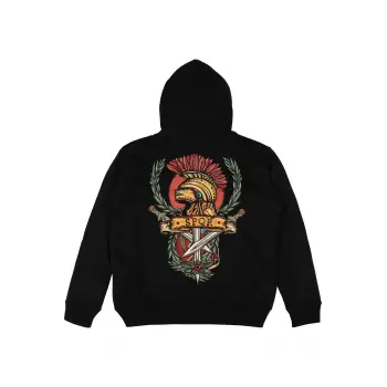 Rome Siyah Oversize Unisex Kapüşonlu Sweatshirt Hoodie