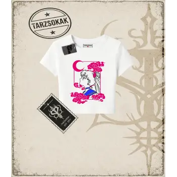 Sailor Moon Anime Baskılı Kadın Baby Tee