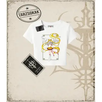 Sailor Moon Anime Baskılı Kadın Baby Tee