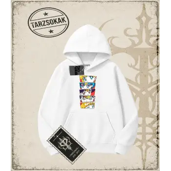 Sailor Moon Anime Baskılı Oversize Unisex Kapşonlu Sweatshirt