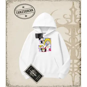 Sailor Moon Anime Baskılı Oversize Unisex Kapşonlu Sweatshirt