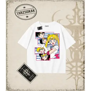 Sailor Moon Anime Baskılı Oversize Unisex Tişört