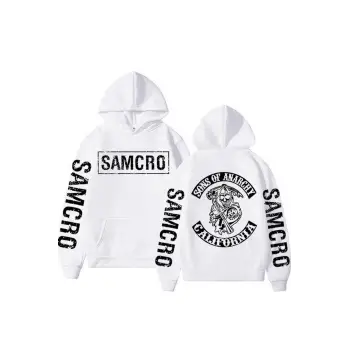 Samcro Çift Taraflı Logo Baskılı Hoodies 17276 Beyaz
