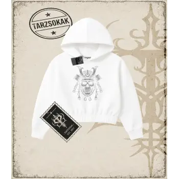 SAMURAI  Kadın Crop Kapşonlu Sweatshirt