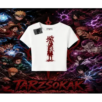 Sasuke uchiha Naruto Anime Karakter Kadın Baby Tee Beyaz