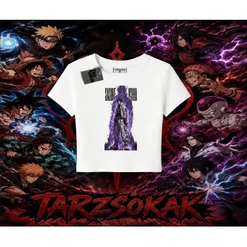 Sasuke uchiha Naruto Anime Karakter Kadın Baby Tee Beyaz