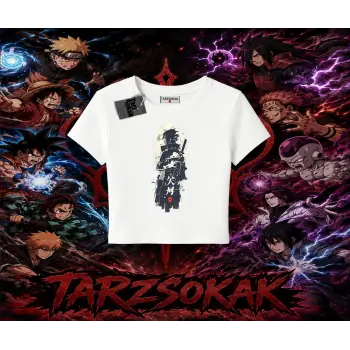 Sasuke uchiha Naruto Anime Karakter Kadın Baby Tee Beyaz