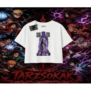 Sasuke uchiha Naruto Anime Karakter Kadın Crop Tişört Beyaz