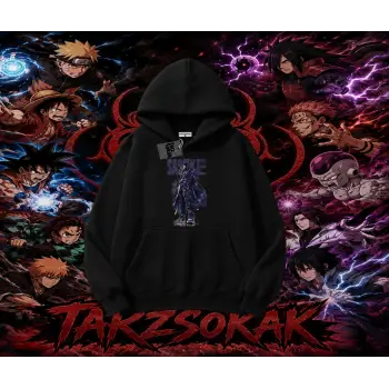 Sasuke uchiha Naruto Anime Karakter Oversize Unisex Kapşonlu Sweatshirt Beyaz