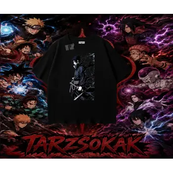 Sasuke uchiha Naruto Anime Karakter Oversize Unisex Tişört Beyaz