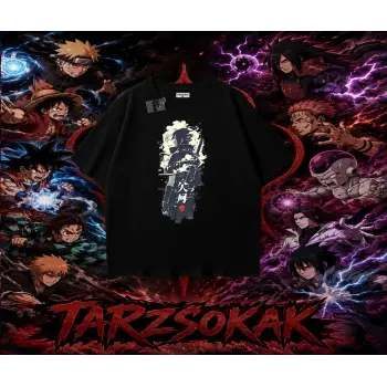 Sasuke uchiha Naruto Anime Karakter Oversize Unisex Tişört Beyaz