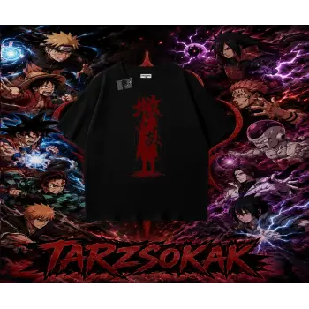Sasuke uchiha Naruto Anime Karakter Oversize Unisex Tişört Beyaz