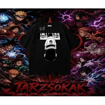 Sasuke uchiha Naruto Anime Karakter Oversize Unisex Tişört Beyaz