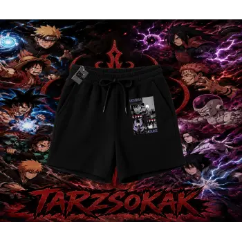 Sasuke uchiha Naruto Anime Karakter Unisex Şort Beyaz