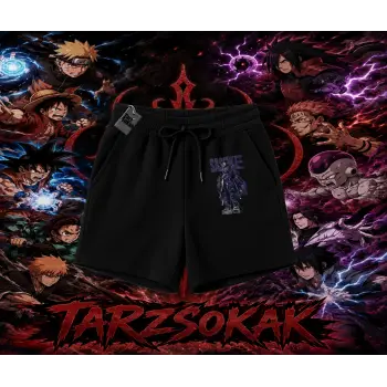 Sasuke uchiha Naruto Anime Karakter Unisex Şort Beyaz
