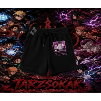 Sasuke uchiha Naruto Anime Karakter Unisex Şort Beyaz