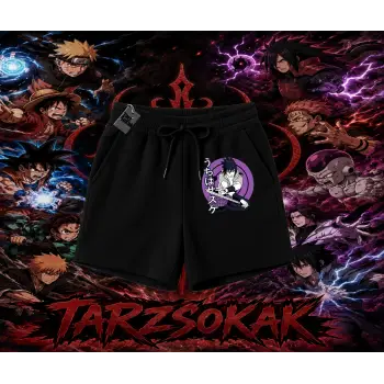 Sasuke uchiha Naruto Anime Karakter Unisex Şort Beyaz