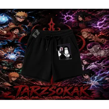Sasuke uchiha Naruto Anime Karakter Unisex Şort Beyaz