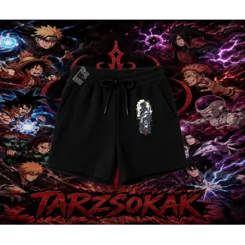 Sasuke uchiha Naruto Anime Karakter Unisex Şort Beyaz