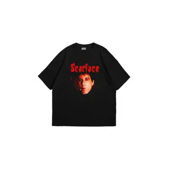 Scarface Baskılı Oversize Unisex Siyah