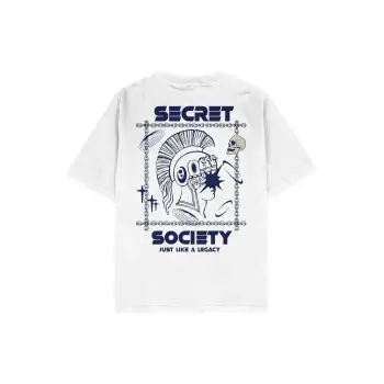 Secret Beyaz Oversize Unisex T-shirt