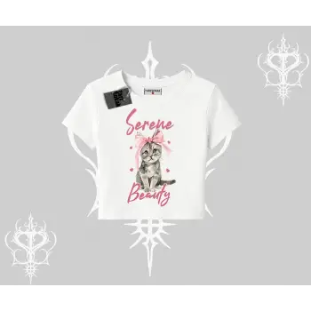 Serene Beauty Kedi Baskılı Babby Tee Tshirt