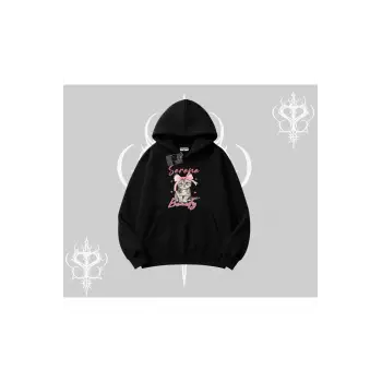 Serene Beauty Kedi Baskılı Kapşonlu Sweatshirt