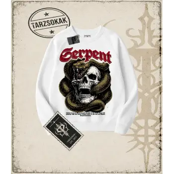 SERPENT Oversize Unisex Bisiklet Yaka Sweatshirt