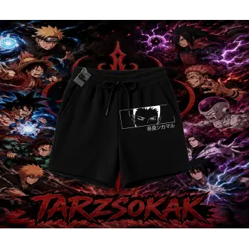 Shikamaru Nara Naruto Anime Karakter Unisex Şort Beyaz