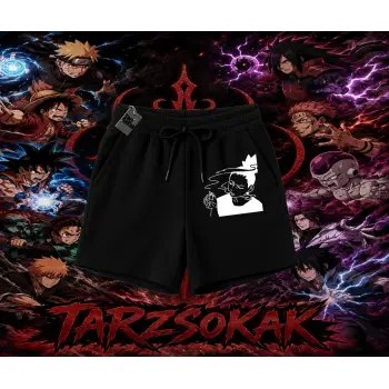 Shikamaru Nara Naruto Anime Karakter Unisex Şort Beyaz