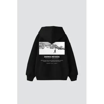 Sierra Nevada Baskılı Oversize Unisex Siyah