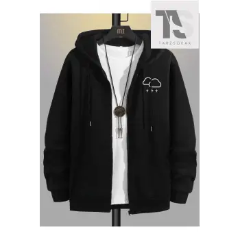 Şimşek Bulut Sweatshirt Fermuarlı Hırka Siyah
