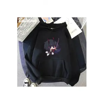 Siyah Anime Honkai Etki 3rd Hoodies Moda Rahat u Harajuku