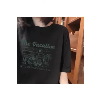 Siyah anlar Çift Baskı Y2K Üst Harajuku Kişilik Grafik Estetik Vintage Ya