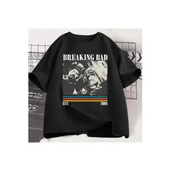 Siyah Breaking Bad Vintage Gevşek Elbise Es
