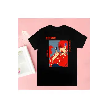 Siyah Inuyasha Yeni Baskı Tshirt Yaz Yenilik