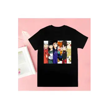 Siyah Inuyasha Yeni Baskı Tshirt Yaz Yenilik