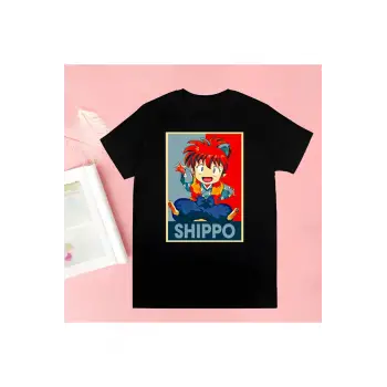 Siyah Inuyasha Yeni Baskı Tshirt Yaz Yenilik