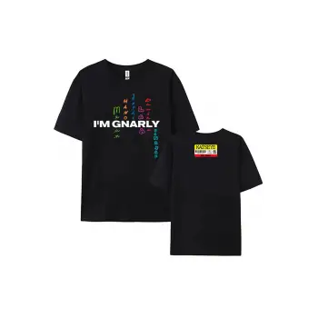 Siyah Katseye ben Gnarly Kore Bant baskılı Camiseta