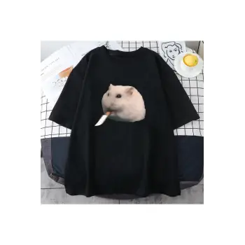 Siyah Sevimli Hamster Meme Grafik