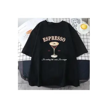 Siyah Tees Espresso EST albüm grafik Tshirt bu bana Sabrina marangoz -gömlek