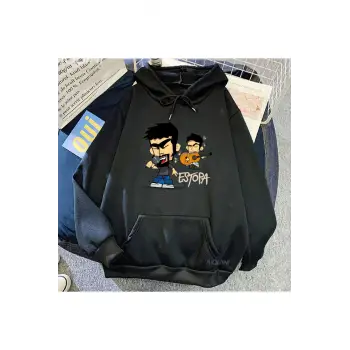 Siyah Unisex Kapşonlu Pullovers pa kayaRumba Duo kıyafetleri rahat moda g