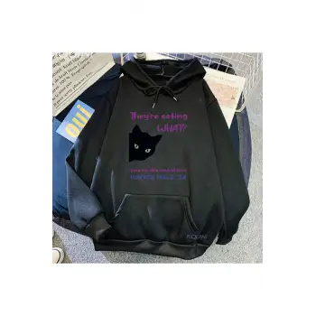 Siyah Unisex Mavi Kedi eşofmanı SonbaharManga anime baskı Giyim sudaderas K