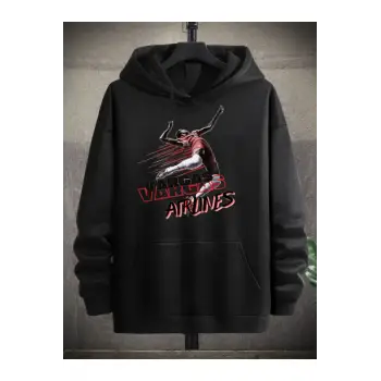 Siyah Vargas Baskılı Oversize Kapuşonlu Unisex Sweatshirt Bsgvargas