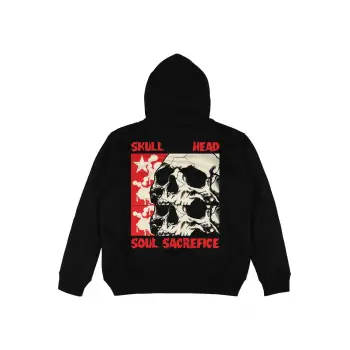 Skull Head Siyah Oversize Kapüşonlu Sweatshirt